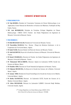 Résumés étendus du 3ème Colloque Magrébin sur la Chimie Hétérocyclique