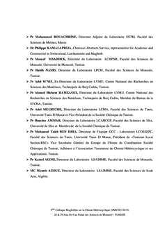 Résumés étendus du 3ème Colloque Magrébin sur la Chimie Hétérocyclique