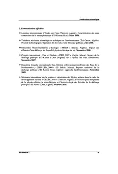 Étude d'impact et traitement des lixiviats de la décharge d'Oran
