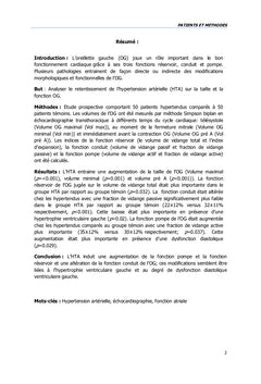 Retentissement de l'HTA sur la fonction de l'oreillette gauche