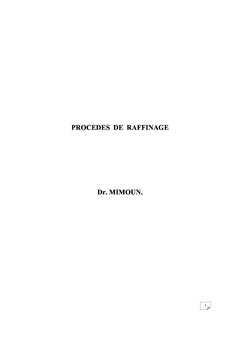 ProcEdEs de Raffinage
