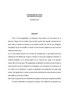 L'écriture de l'exil