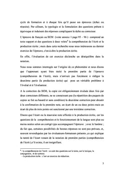 L'évaluation de la production écrite au BEM