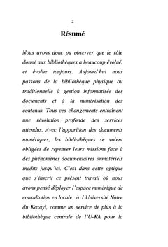 De la bibliothèque traditionnelle à l'espace numérique de consultation