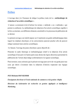 Méthodologie de rédaction d'un article scientifique