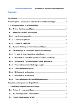 Méthodologie de rédaction d'un article scientifique