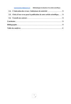 Méthodologie de rédaction d'un article scientifique