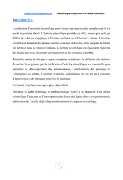 Méthodologie de rédaction d'un article scientifique