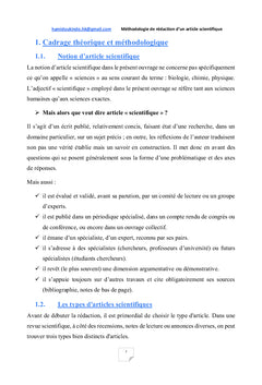 Méthodologie de rédaction d'un article scientifique