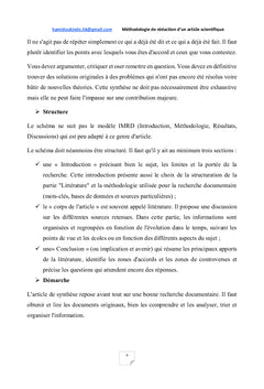 Méthodologie de rédaction d'un article scientifique