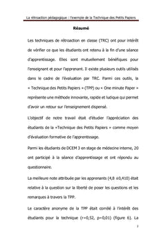 La rétroaction pédagogique : la technique des petits papiers