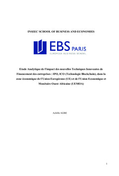 Les ICO/IPO la nouvelle économie du financement des entreprises