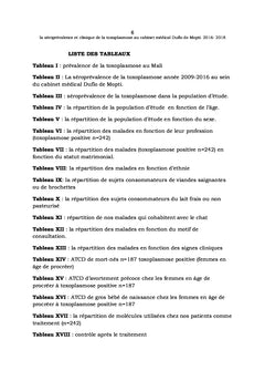 La séroprevalence et clinique de la toxoplasmose