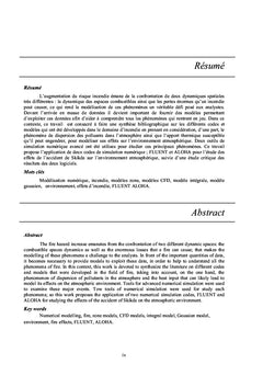 Modélisation numérique des effets d'incendie sur l'environnement