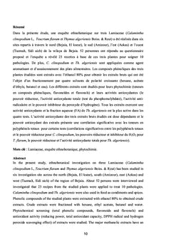Étude ethnobotanique et phytochimique de trois Lamiaceae
