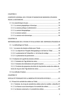 Les Déterminants de la Mortalité Infanto Juvénile au Tchad