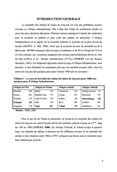 Les Déterminants de la Mortalité Infanto Juvénile au Tchad