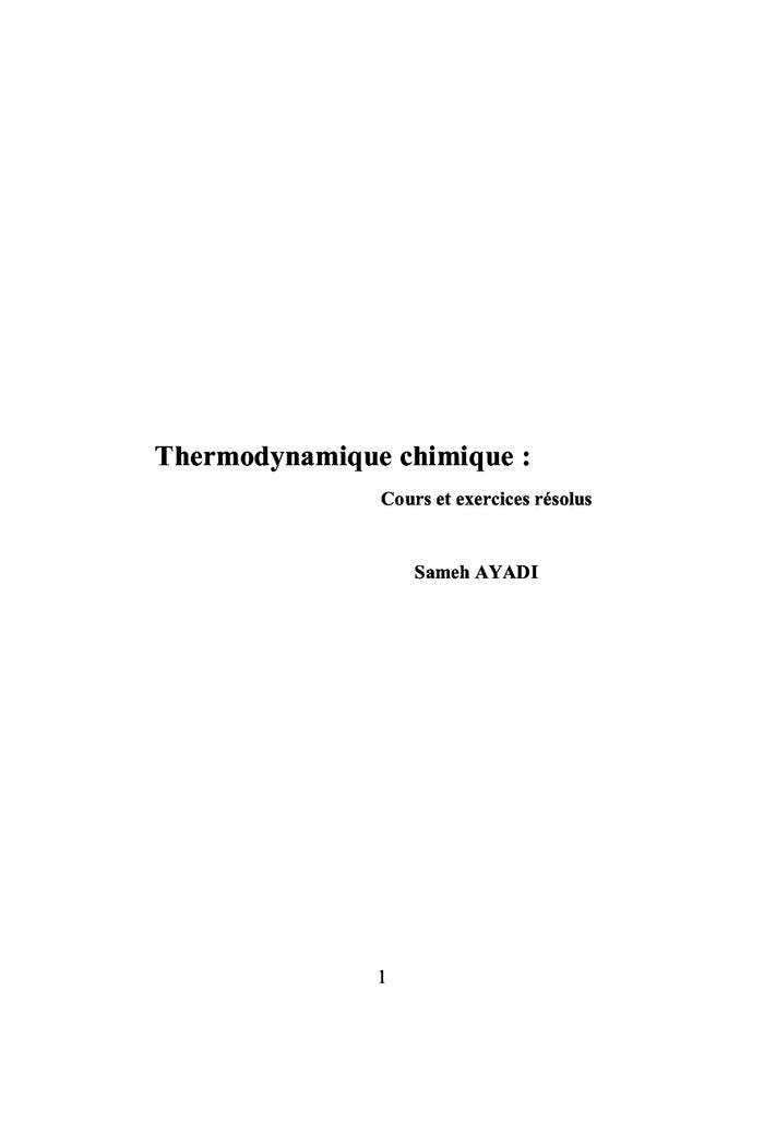 Thermodynamique chimique