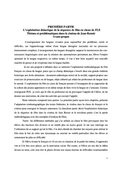 L'exploitation didactique de la séquence de film en classe de F.L.E.