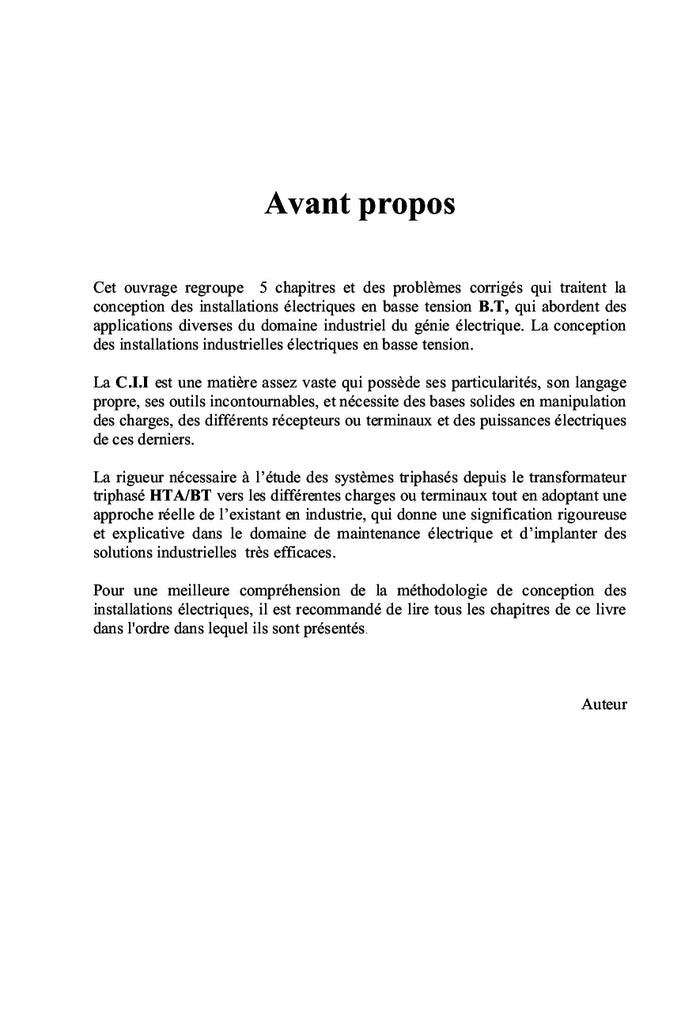 Conception des installations industrielles électriques en basse tension B.T.