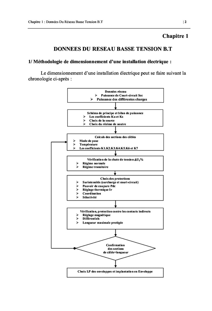 Conception des installations industrielles électriques en basse tension B.T.