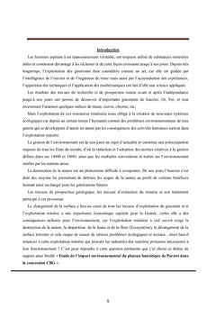 Etude de l'impact environnemental du plateau bauxitique de Parawi