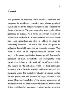Système de collecte et de valorisation des déchets solides ménagers