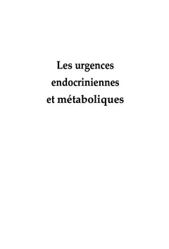 Les Urgences Endocriniennes et Métaboliques