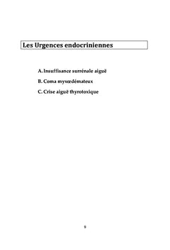 Les Urgences Endocriniennes et Métaboliques