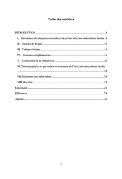 Dépistage de la tuberculose chez les enfants contacts: