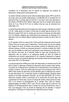 Dépistage de la tuberculose chez les enfants contacts: