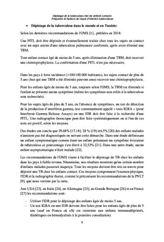 Dépistage de la tuberculose chez les enfants contacts: