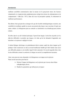 Impact du bilinguisme sur la dyslexie