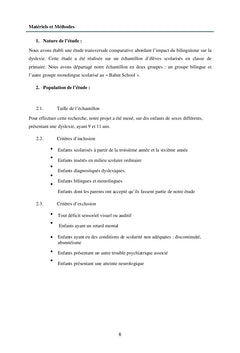 Impact du bilinguisme sur la dyslexie
