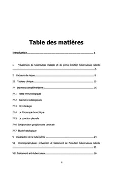 DÉPISTAGE DE LA TUBERCULOSE CHEZ LES ENFANTS CONTACTS