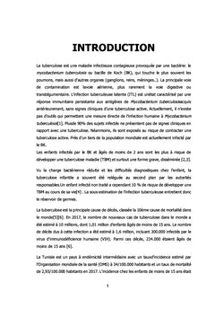 DÉPISTAGE DE LA TUBERCULOSE CHEZ LES ENFANTS CONTACTS
