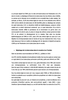 DÉPISTAGE DE LA TUBERCULOSE CHEZ LES ENFANTS CONTACTS