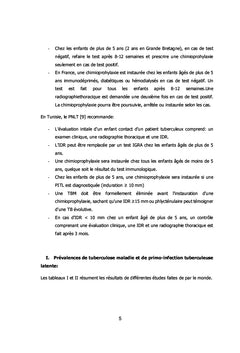 DÉPISTAGE DE LA TUBERCULOSE CHEZ LES ENFANTS CONTACTS