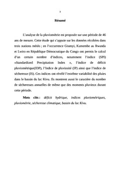 Analyse des variations pluviométriques régionales
