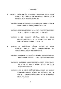 Le particularisme de la procédure pénale devant la Cour constitutionnelle congolaise