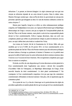 Le particularisme de la procédure pénale devant la Cour constitutionnelle congolaise