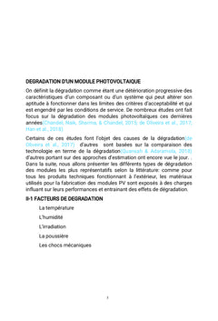 Étude de la dégradation des modules PV en silicium cristallin