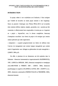 Situations managériales et risque en contexte de projet