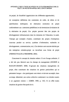Situations managériales et risque en contexte de projet