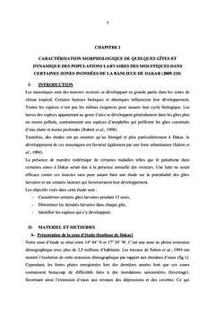 Dynamique des larves de moustiques et lutte biologique