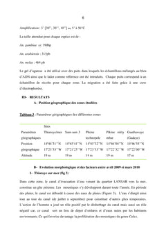 Dynamique des larves de moustiques et lutte biologique