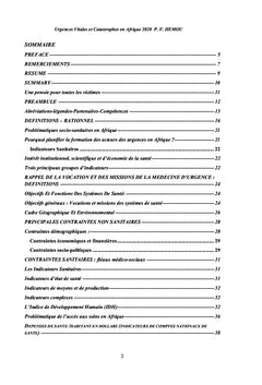 Urgences vitales et catastrophes en Afrique: