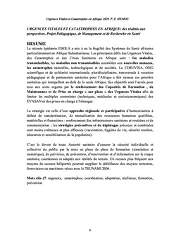 Urgences vitales et catastrophes en Afrique: