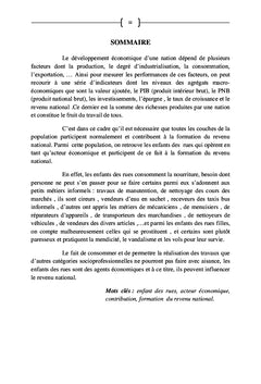 Enfants des rues, un réel acteur économique
