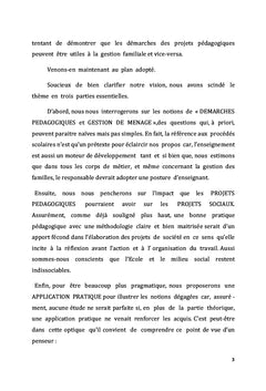 Démarches Pédagogiques Scolaires & Gestion Socioéconomique des ménages